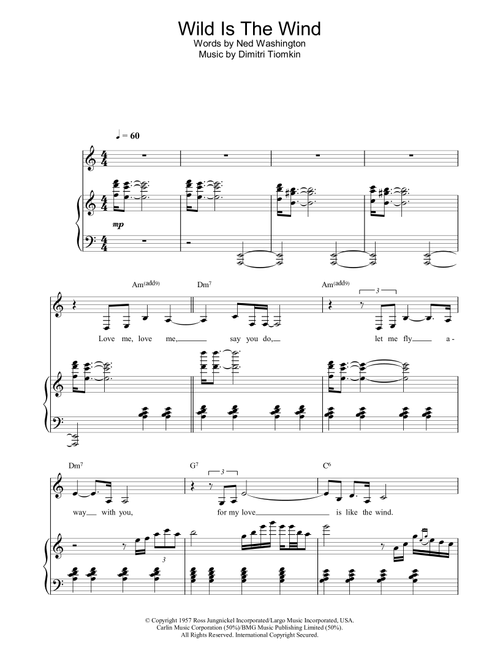 Wild Is The Wind - Nina Simone (Piano-Vocal-Guitar (Piano Accompaniment))