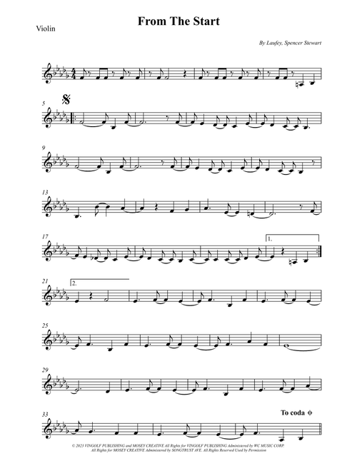 From The Start (Arr. Wesley S. SIlva) - Laufey (Violin Solo)