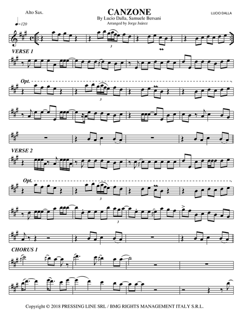 Canzone (Arr. Jorge Juárez) - Lucio Dalla (Alto Sax Solo)