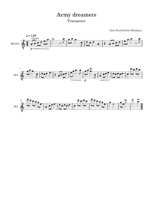 Army Dreamer Transposer – Kate Bush