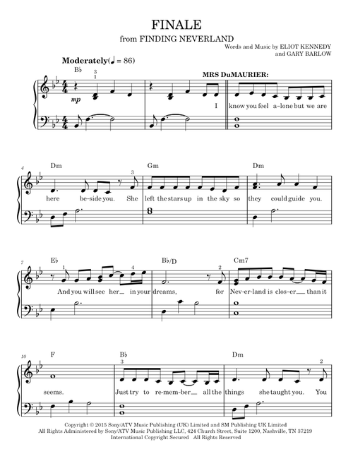 Finale (All That Matters) (from 'Finding Neverland') - Eliot Kennedy, Gary Barlow (Easy Piano)