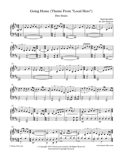 Going Home (Theme From "Local Hero") (Arr. Jim Paterson) - Dire Straits (Piano Solo)