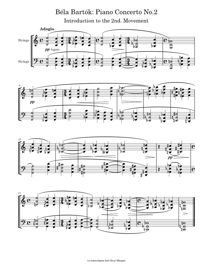 Béla Bartók Piano Concerto No.2 Introduction to the second movement