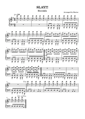Slay! – Eternklz Sheet music for Piano (Solo) Easy Slay! – Eternklz Sheet music for Piano (Solo) Easy