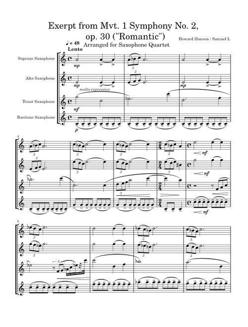 Exerpt from Mvt. 1 Symphony No. 2, op. 30 ("Romantic")