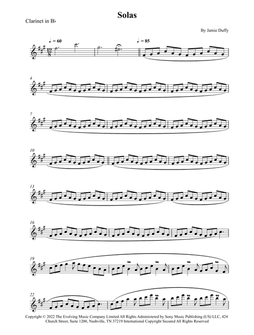 Solas (Arr. Wesley S. SIlva) - Jamie Duffy (Clarinet Solo)