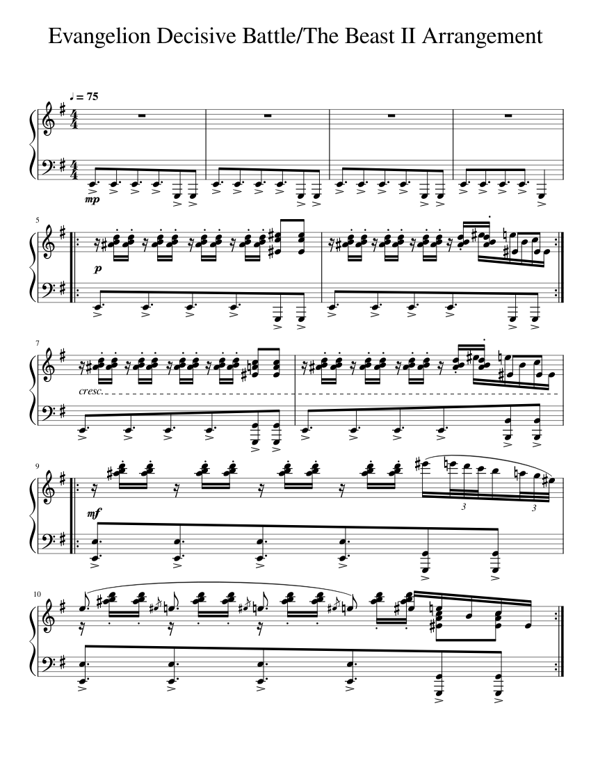 Evangelion Decisive Battle / The Beast II Arrangement Sheet