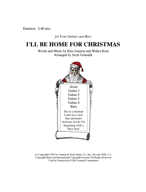 I'll Be Home For Christmas (Arr. Scott Grimaldi) - Rascal Flatts (Small Ensemble)