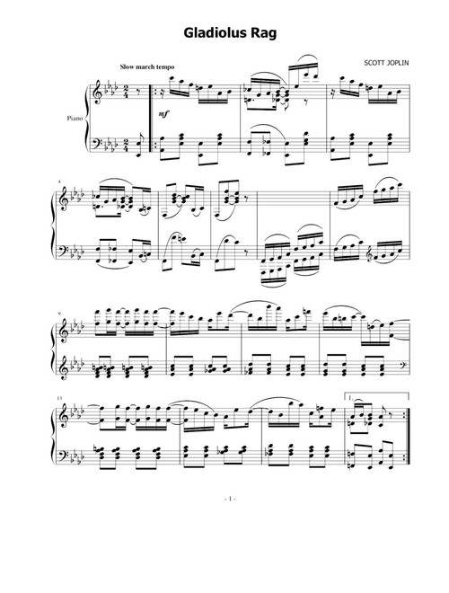 Gladiolus Rag - Scott Joplin (Piano Solo)