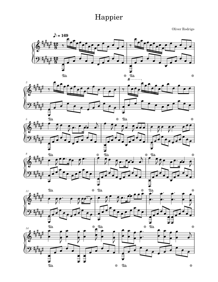 Happier - Olivia Rodrigo (Piano Solo) Sheet music for Piano (Solo) | Musescore.com happier-olivia-rodrigo-piano-solo-sheet-music-for-piano-solo-musescore-com