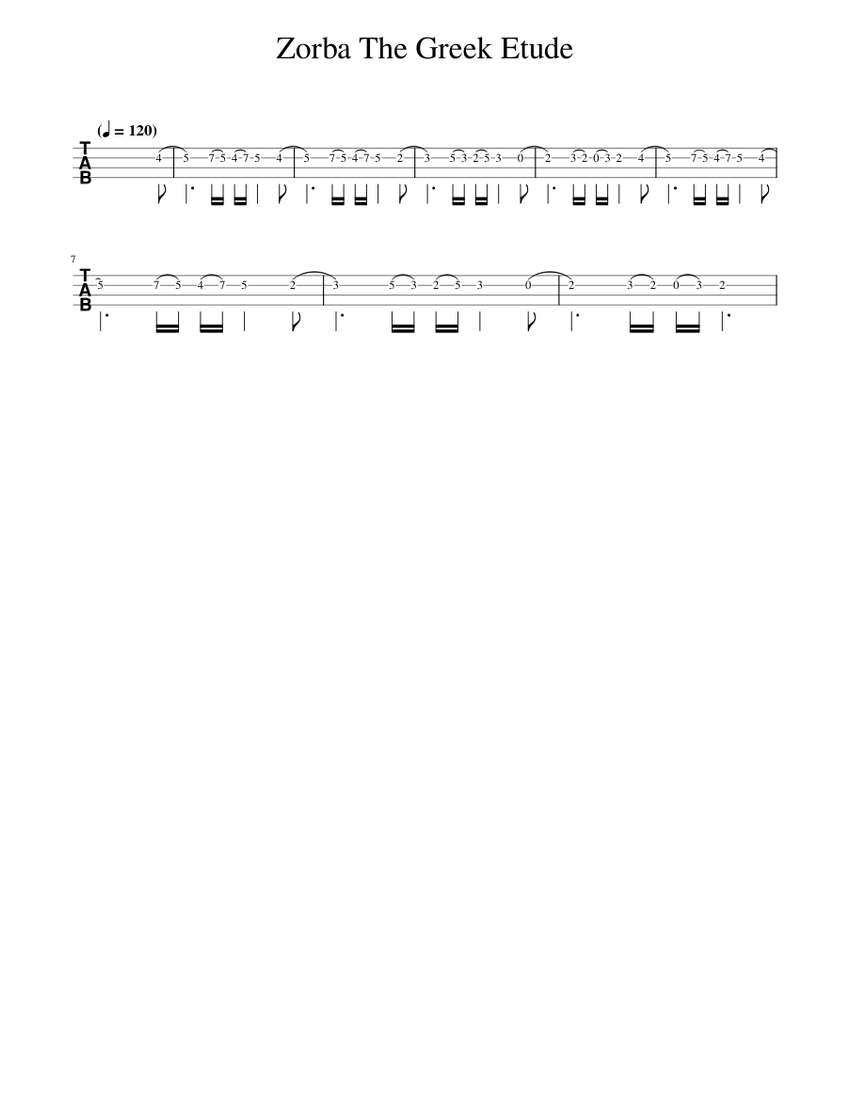 Zorba the greek Mikis Theodorakis Sheet music for Bouzouki (Solo