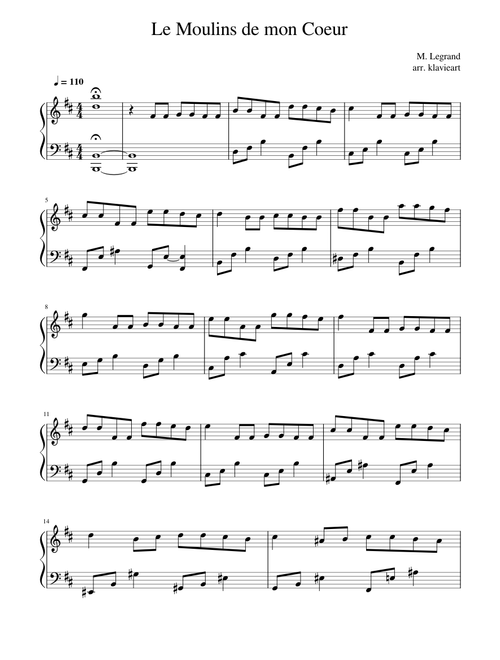 Les moulins de mon coeur – Michel Legrand