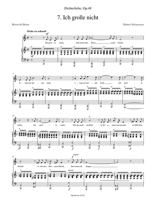 Schumann, Robert - Dichterliebe, Op.48, No.7 - Ich grolle nicht