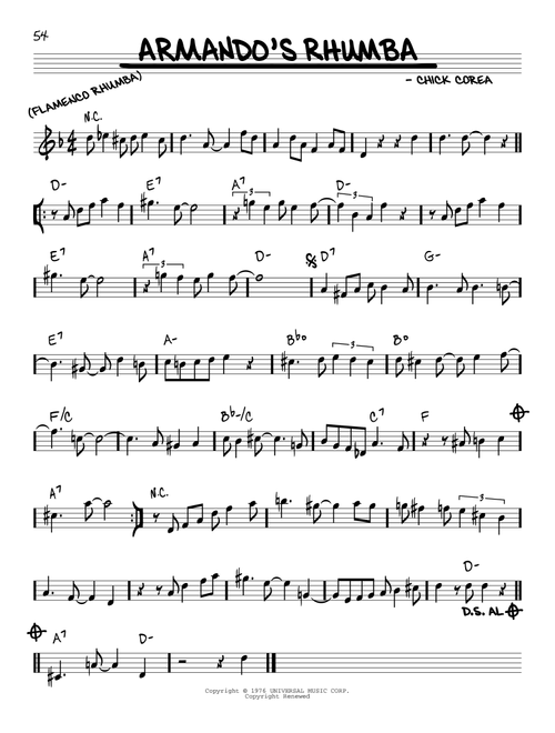 Armando's Rhumba - Chick Corea (Real Book - Melody-Chords)