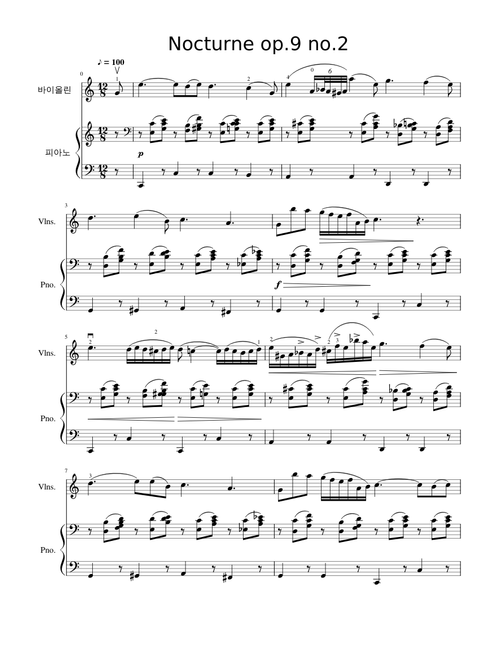 nocturne op.9 no.2 violin & piano