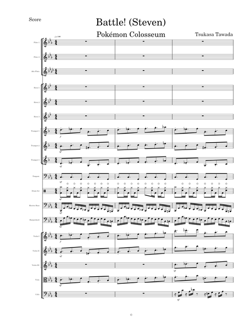 Battle! (Steven) (Pokémon Colosseum) - Transcribed Score