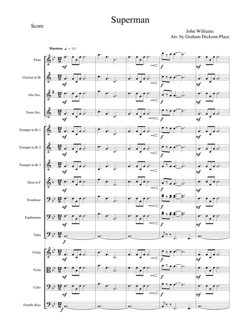 Superman (Arr. Graham Dickson-Place) - John Williams (Full Orchestra)