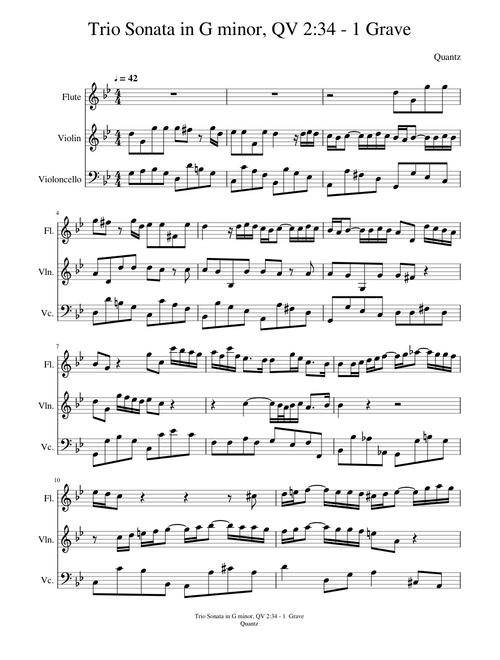 Quantz Trio Sonata in G minor QV 2:34 - 1Grave