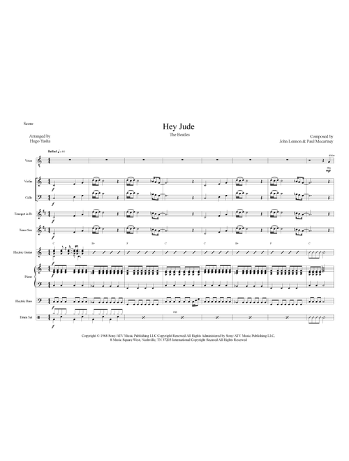 Hey Jude (Arr. Hugo Yasha) - The Beatles (Large Ensemble)
