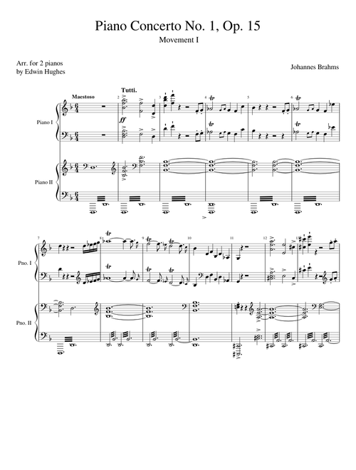 Brahms Piano Concerto No. 1, 1st Mvmt (Arr. for 2 pianos)