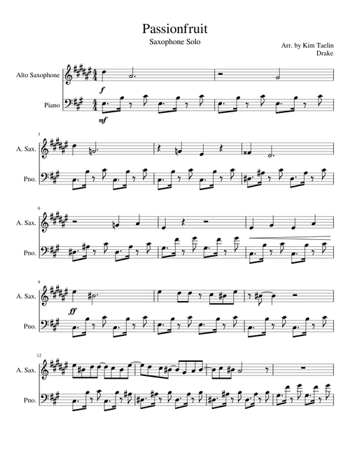 Passionfruit - Sax Solo