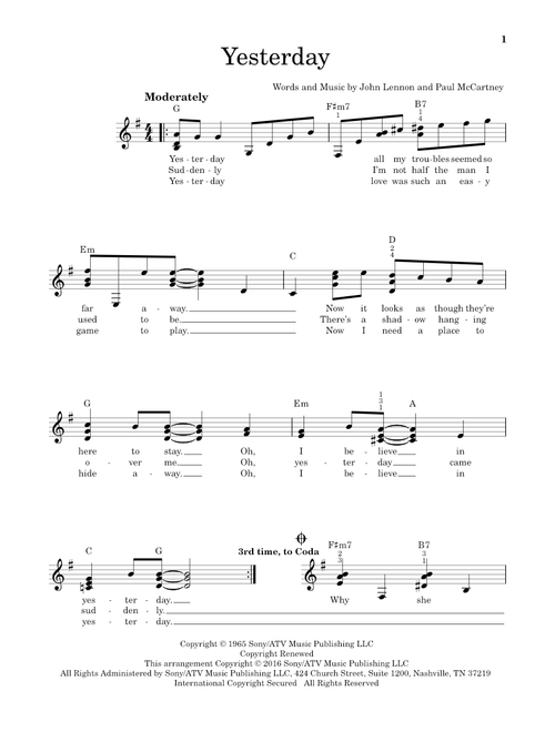 Yesterday - The Beatles (Easy Guitar)