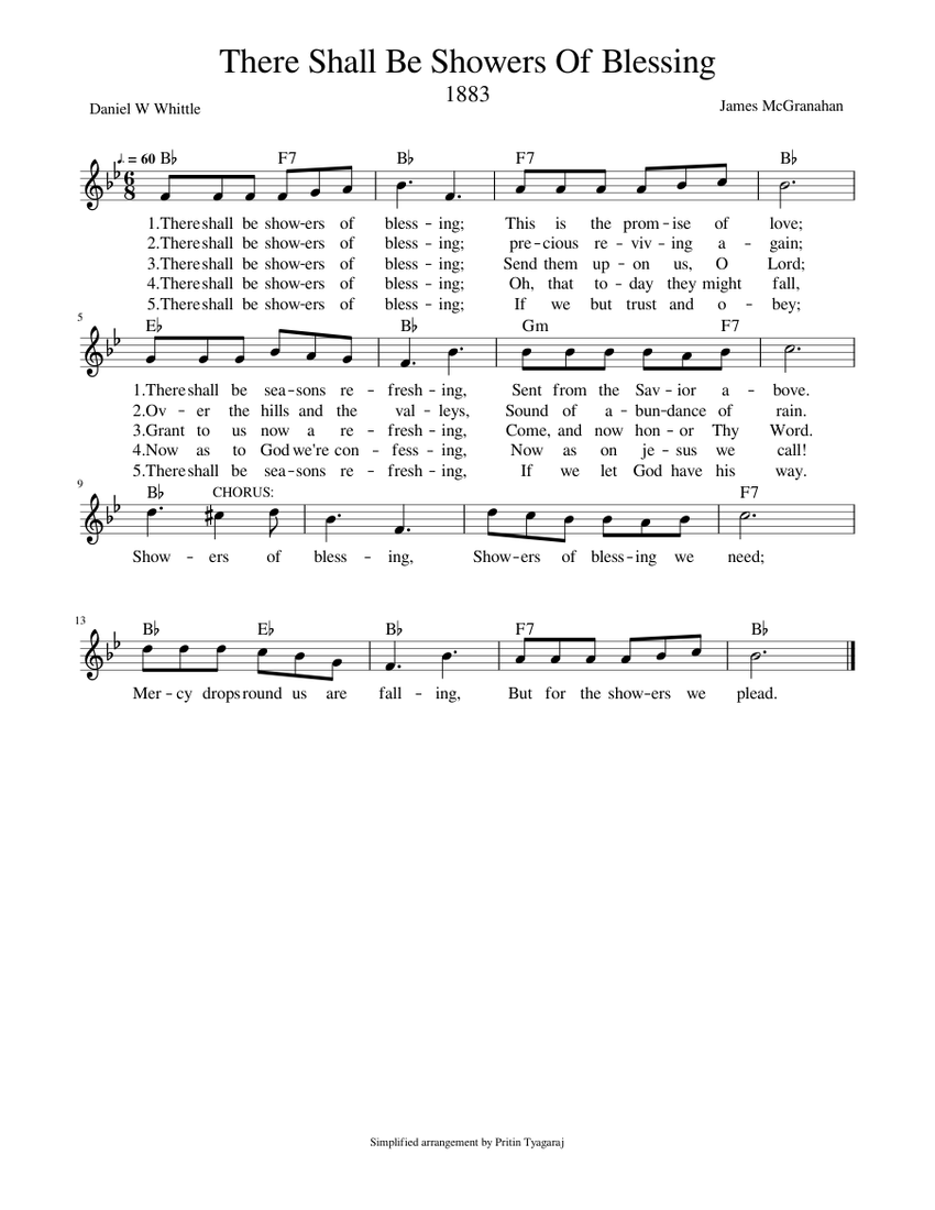 There Shall Be Showers Of Blessing Sheet music for Piano (Solo