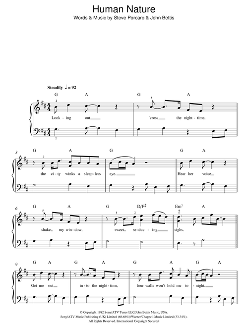 Human Nature - Michael Jackson (Easy Piano)