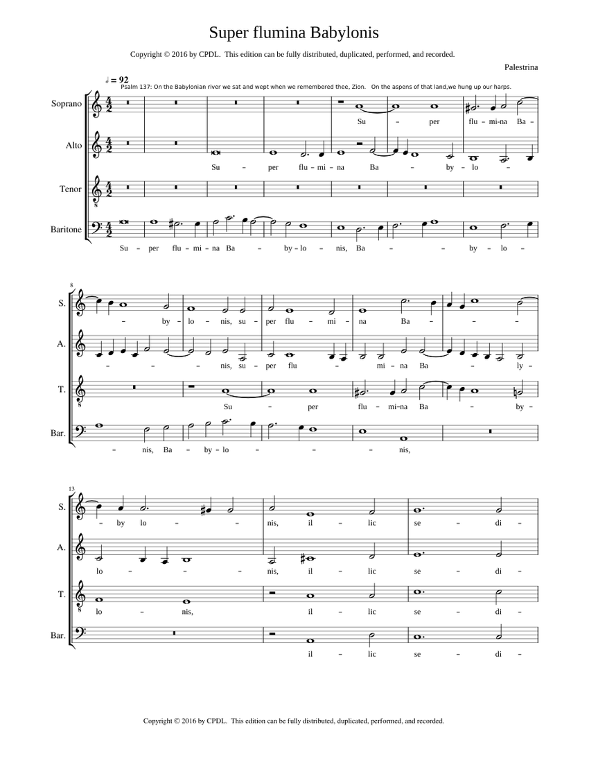 Super flumina Babylonis - Giovanni Pierluigi da Palestrina
