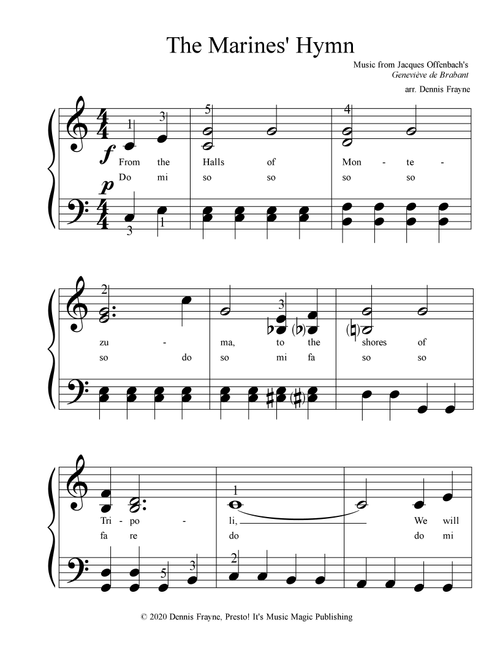 The Marines' Hymn (From the Halls of Montezuma) (Arr. Dennis Frayne) - Jacques Offenbach (Piano Solo)