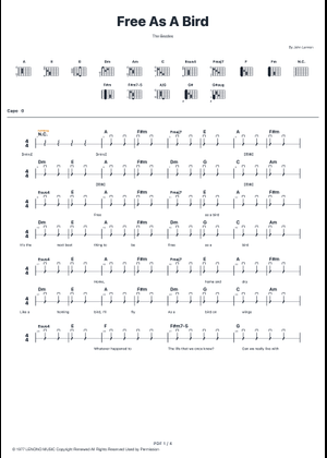 Play Official version of Free as a bird Sheet Music by The Beatles