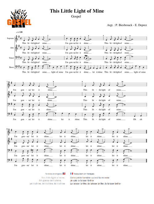 This little light of mine - Gospel (SATB museScore)