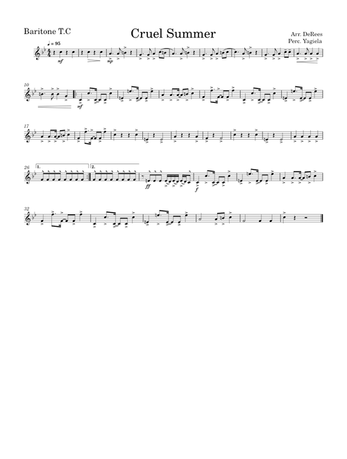 Cruel Summer - Taylor Swift (Baritone T.C)
