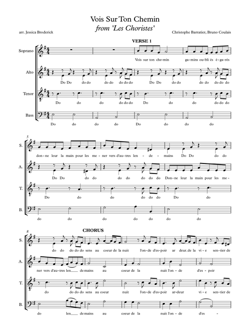 Vois Sur Ton Chemin (Arr. Jessica Broderick) - Christophe Barratier, Bruno Coulais (Choral, SATB divisi)