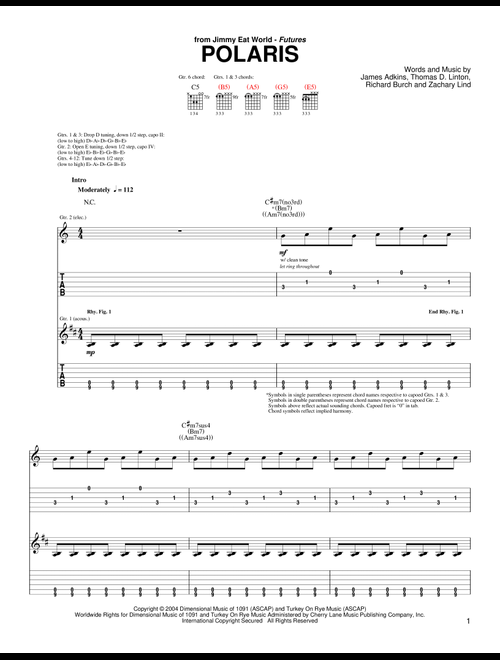 Polaris - Jimmy Eat World (Guitar Tab)