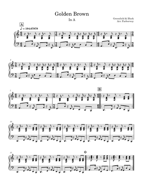 Golden brown – The Stranglers - In A - Harpsichord