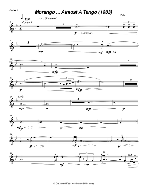 Morango ... almost a tango (1983) violin 1 - Thomas Oboe Lee (String Quartet)