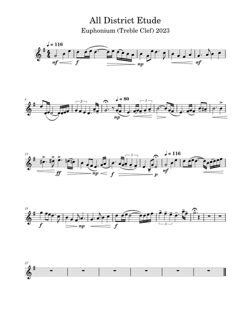 Virginia All District Etude 2023 - Treble Clef Euphonium