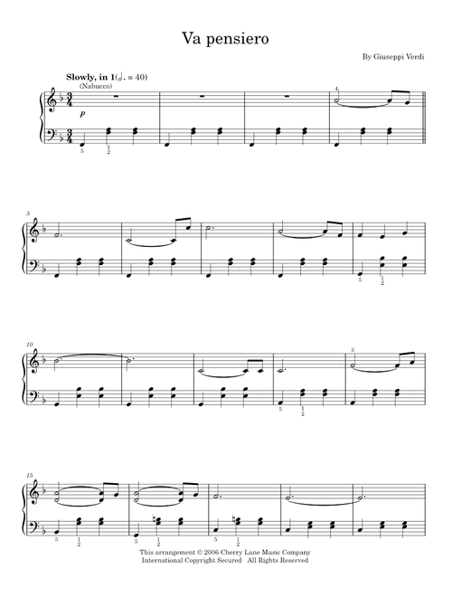 Nabucco - Giuseppe Verdi (Easy Piano)