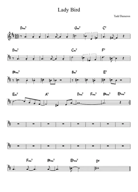 Barra oblicua Eliminar Reciclar Free Lady Bird by Tadd Dameron sheet music | Download PDF or print on  Musescore.com
