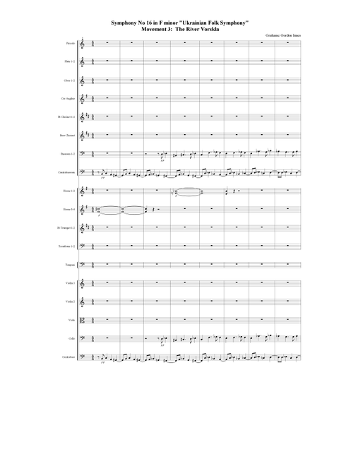 Symphony No 16 in F minor "Ukrainian Folk" Opus 24 - 3rd Movement (3 of 4) - Score Only - Grahame Gordon Innes (Full Orchestra)