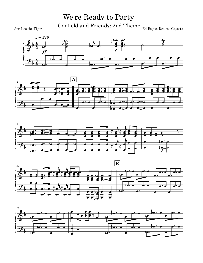Garfield Notes We're Ready to Party (Garfield and Friends Theme) – Bogas, Ed; Goyette ...