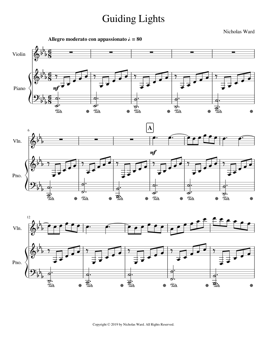 Guiding Lights Sheet music for Piano, Violin (Solo)