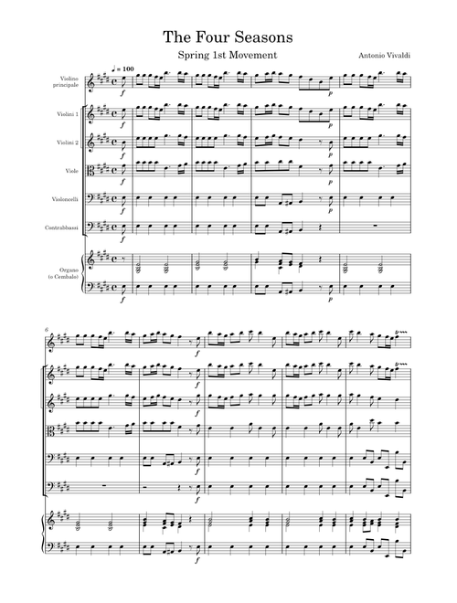The Four Seasons - Spring 1st Movement – Antonio Vivaldi
