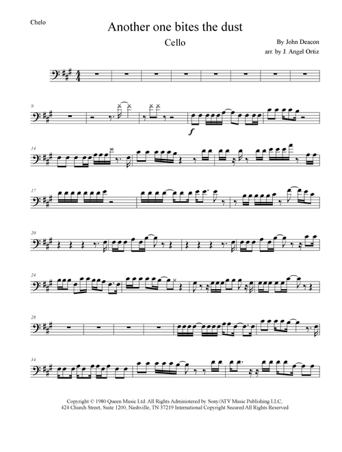 Another One Bites The Dust (Arr. José angel Ortiz ramirez) - Queen (Cello Solo)