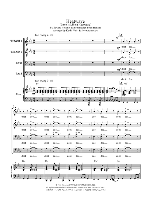 Heatwave (love Is Like A Heatwave) (Arr. Steve Adamczyk) - Martha & The Vandellas (Choral, TTBB)