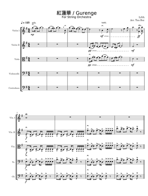 Gurenge – LiSA Gurenge / 紅蓮華 Orchestral Strings