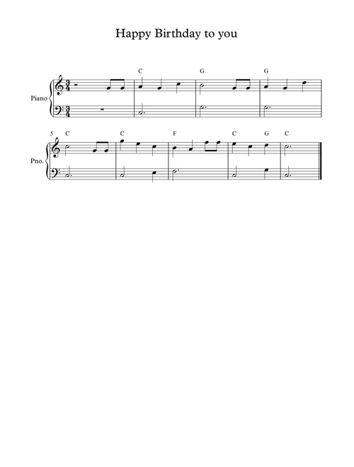 Happy, Happy Birthday To You (Arr. Pedro Ros) - Patricia Silversher, Michael Silversher (Easy Piano)