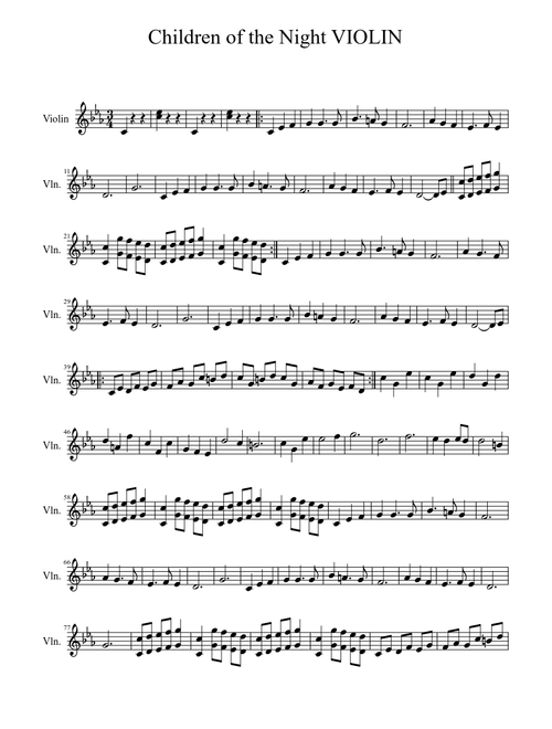 [My Little Pony; Friendship Is Magic] Children of the Night (Violin Arrangement)
