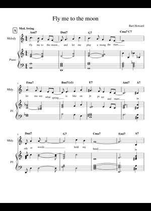 Play Official version of Fly me to the moon Sheet Music by Bart